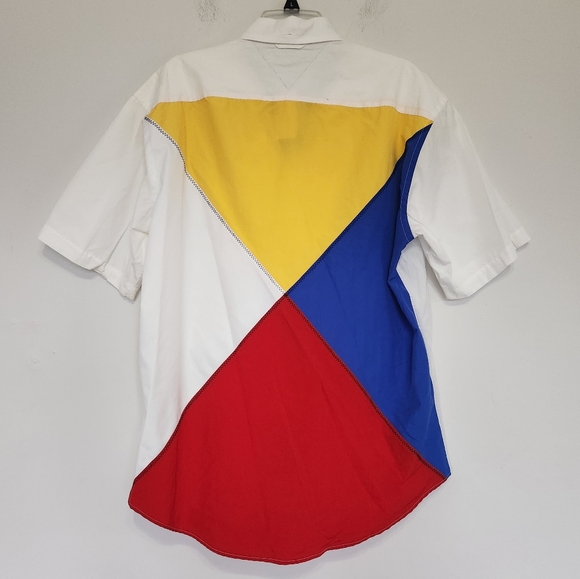 Vintage Tommy Hilfiger Sailing Team Signal Flag Button Up Color Block Deadstock